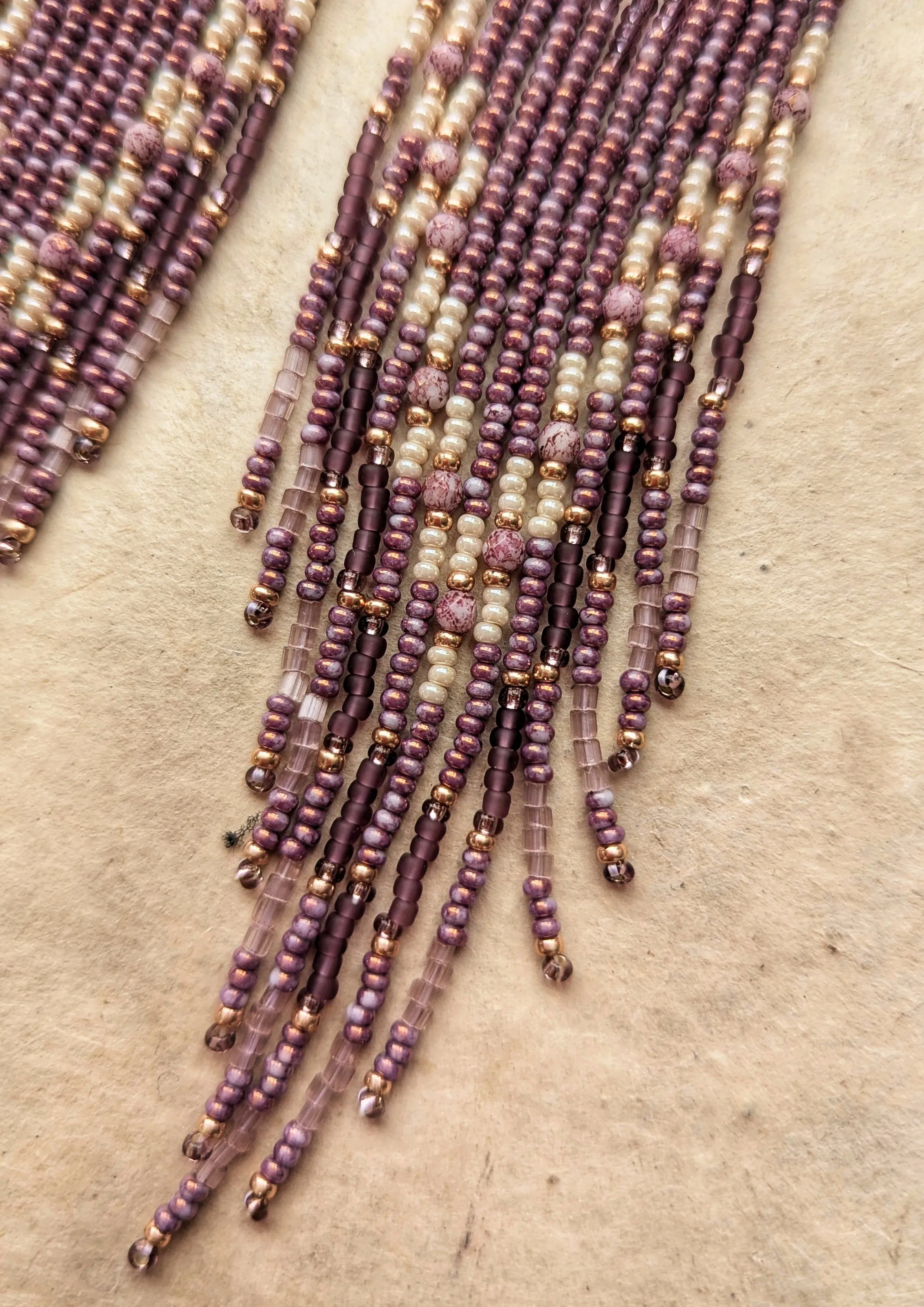 Hillary Lavender Boho Beaded Earrings