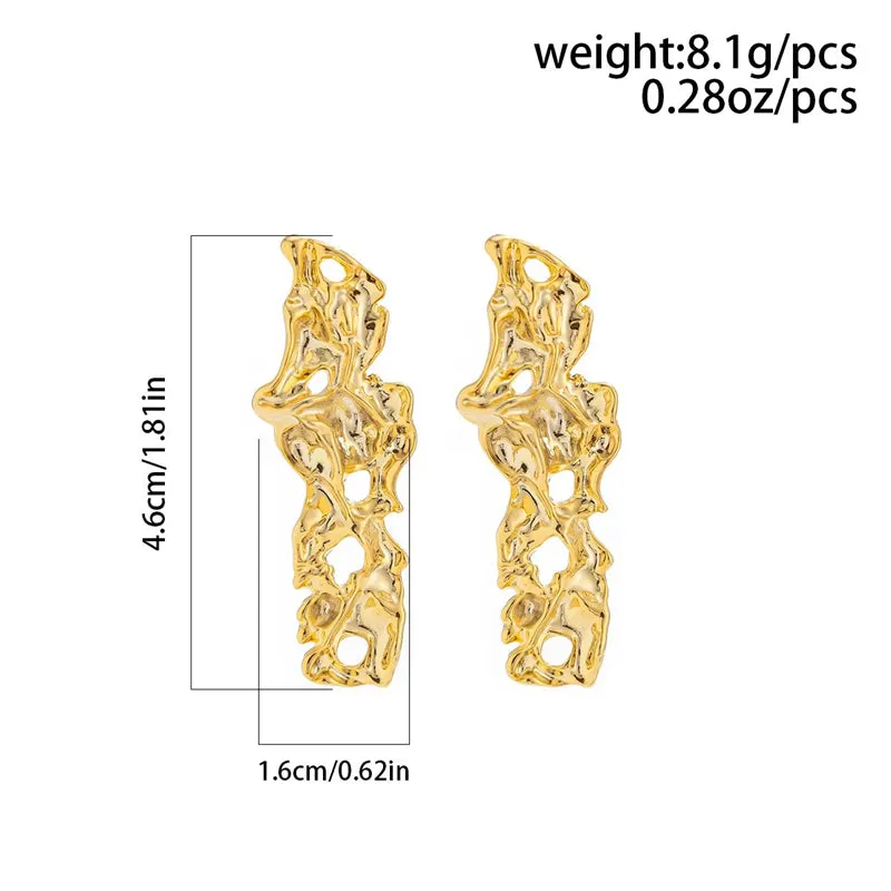 Hollow Out Geometric Figure Piercing Earring for Lady