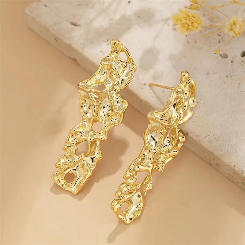 Hollow Out Geometric Figure Piercing Earring for Lady