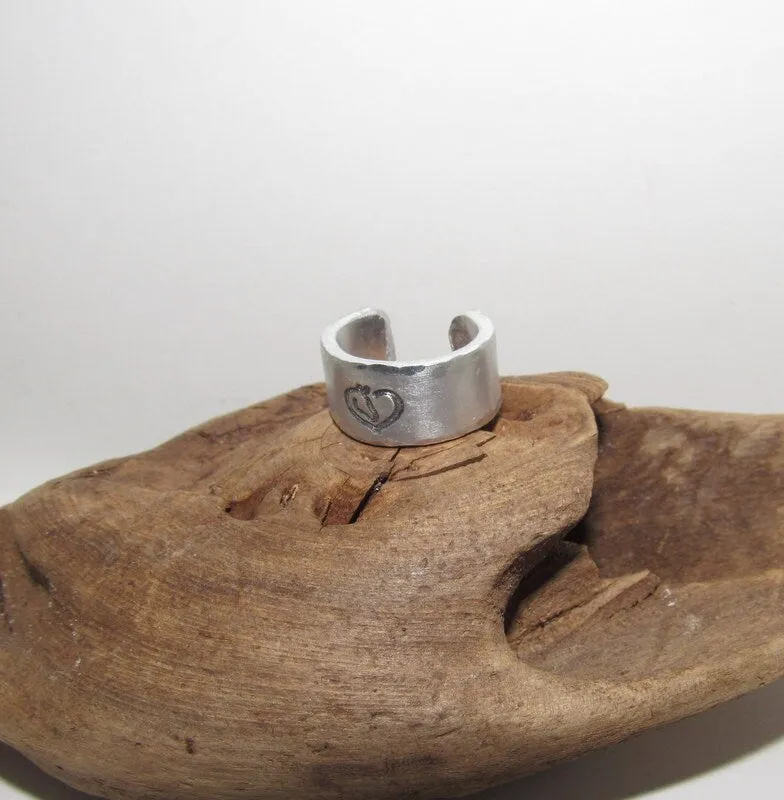 Horse heart  Adjustable stamped ring,  horse lover  aluminum ring, inspiration rings, adjustable silver ring, stamped jewelry,
