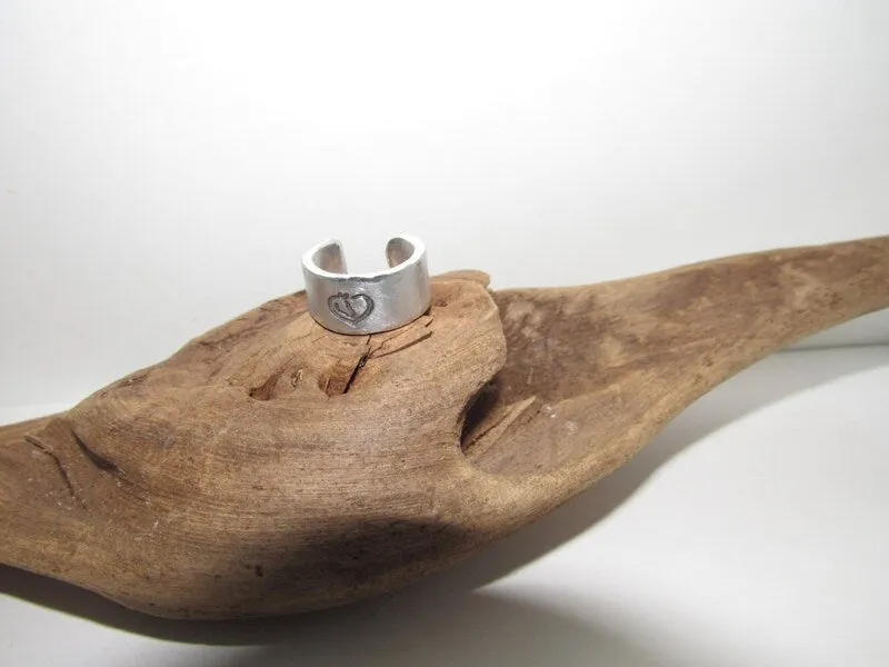 Horse heart  Adjustable stamped ring,  horse lover  aluminum ring, inspiration rings, adjustable silver ring, stamped jewelry,
