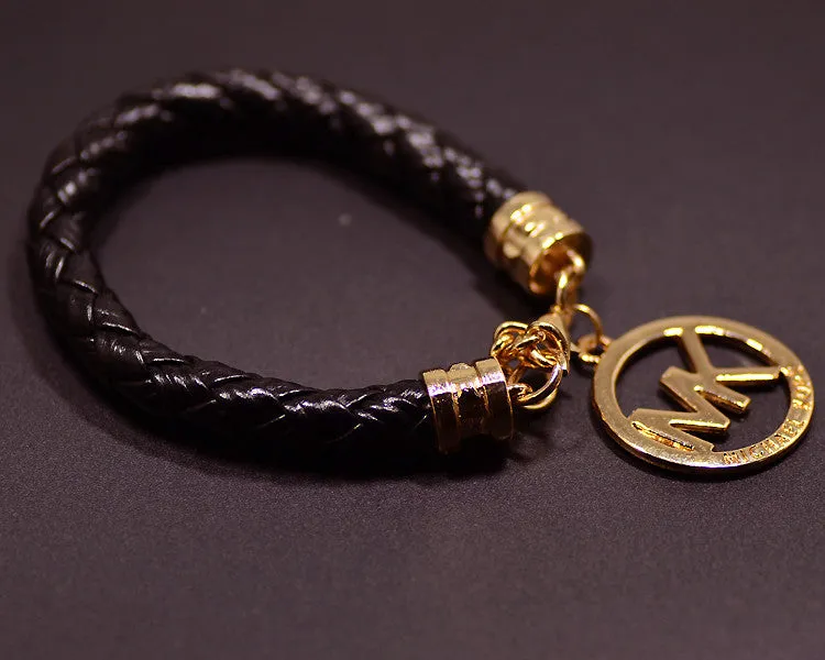 Hot Sale High Quality Leather Rope Alloy Bracelet Bangle For Women Men