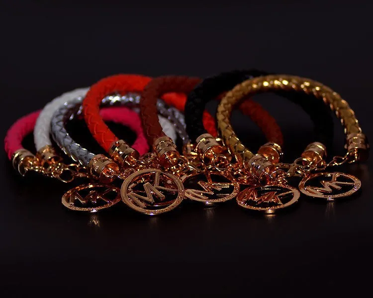 Hot Sale High Quality Leather Rope Alloy Bracelet Bangle For Women Men