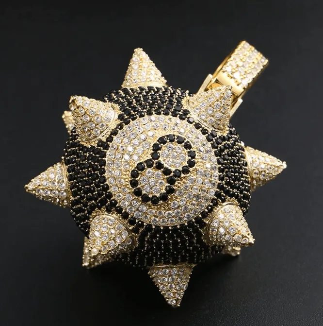 Iced out Spike 8 Ball Pendant Chain