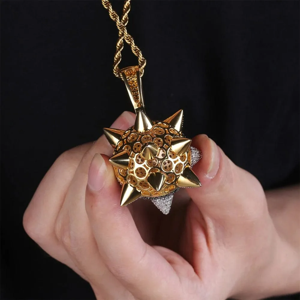 Iced out Spike 8 Ball Pendant Chain