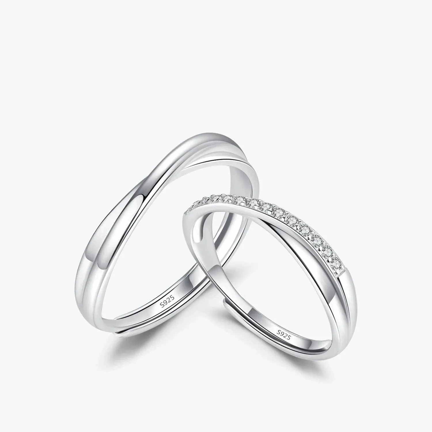Intertwined Love Adjustable Couples Rings