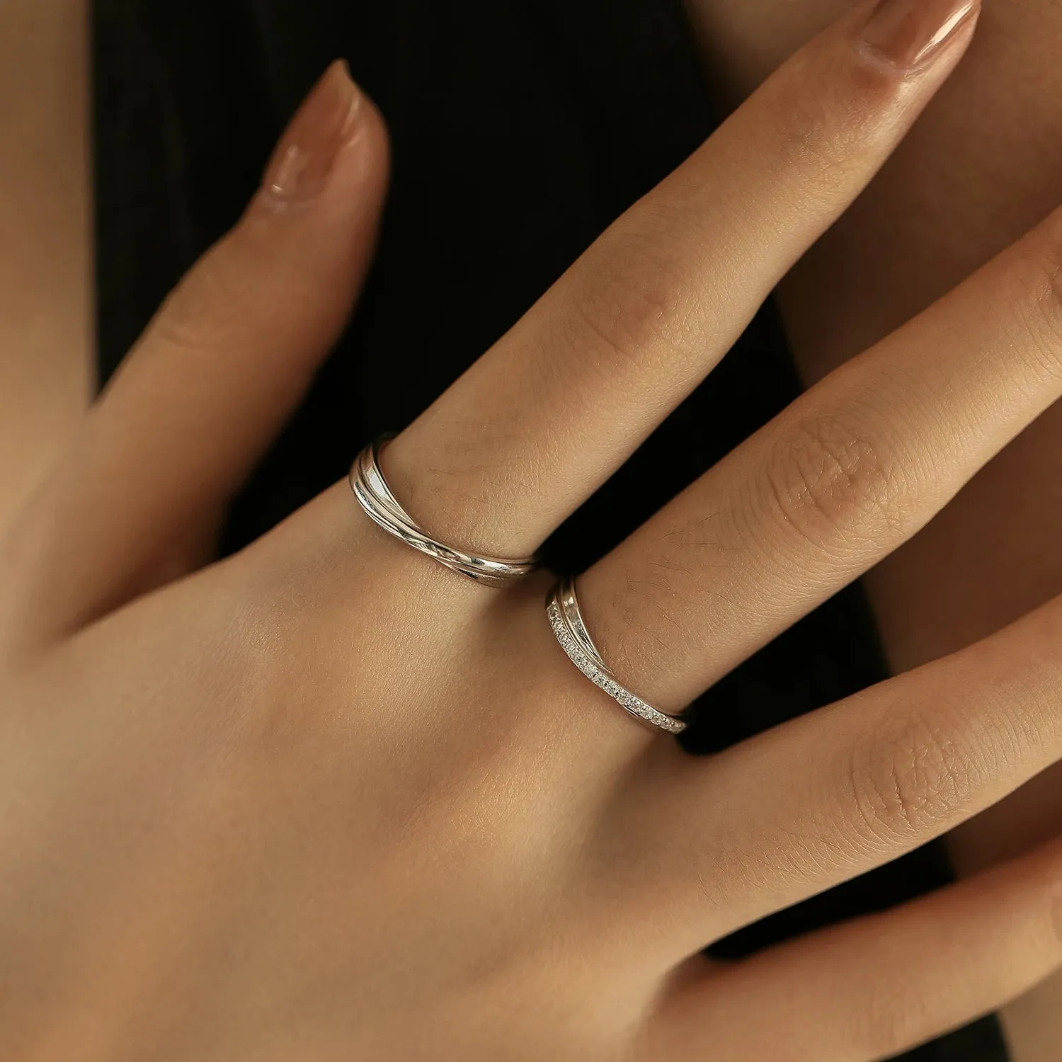 Intertwined Love Adjustable Couples Rings