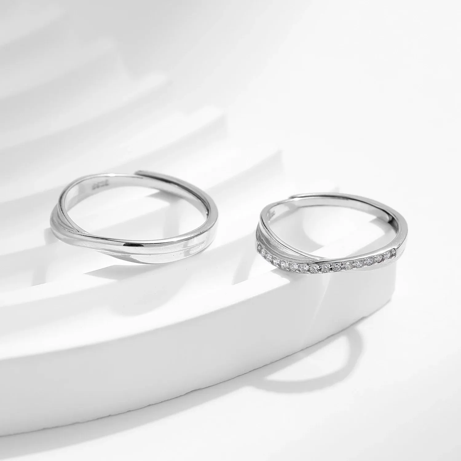 Intertwined Love Adjustable Couples Rings