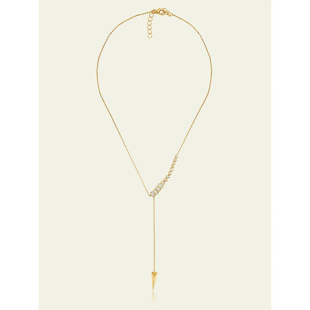 Isharya Gold Spiked Lariatin 18Kt Gold Plated