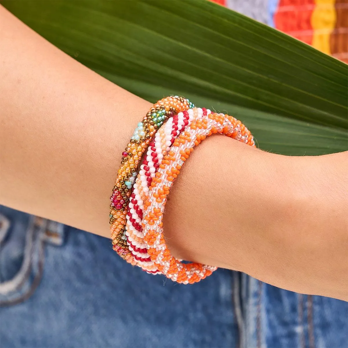 Jade and Jasmine | Himalayan Glass Bead Bracelet