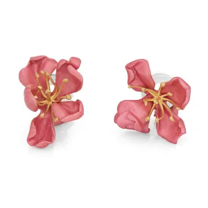 JAR Almond Blossom Earrings 18k Gold Silver Pink Enamel Joel Arthur Rosenthal