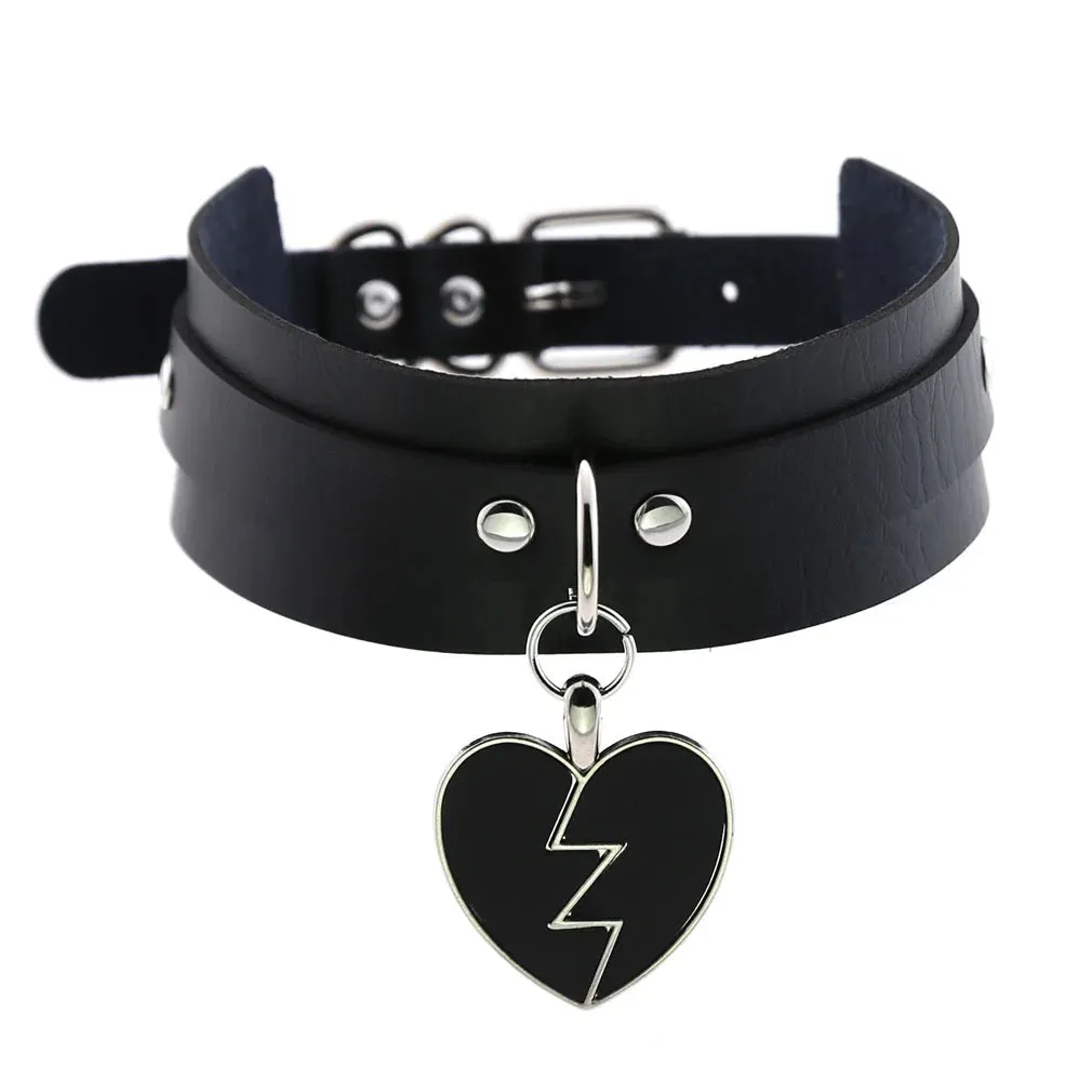 KMVEXO Leather Spiked Choker Collar Women Men Rivets Studded Chocker Chunky Necklace Goth Jewelry Metal Gothic Emo Accessories