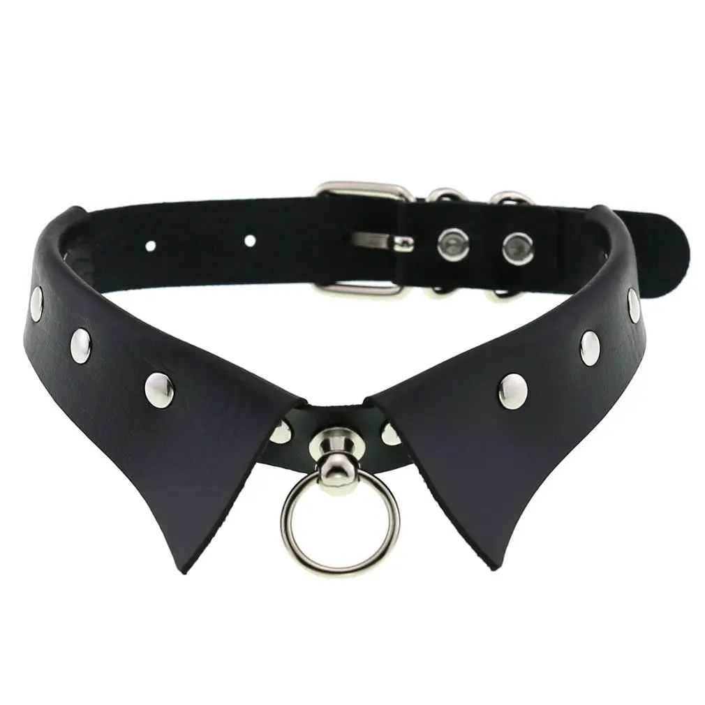 KMVEXO Leather Spiked Choker Collar Women Men Rivets Studded Chocker Chunky Necklace Goth Jewelry Metal Gothic Emo Accessories