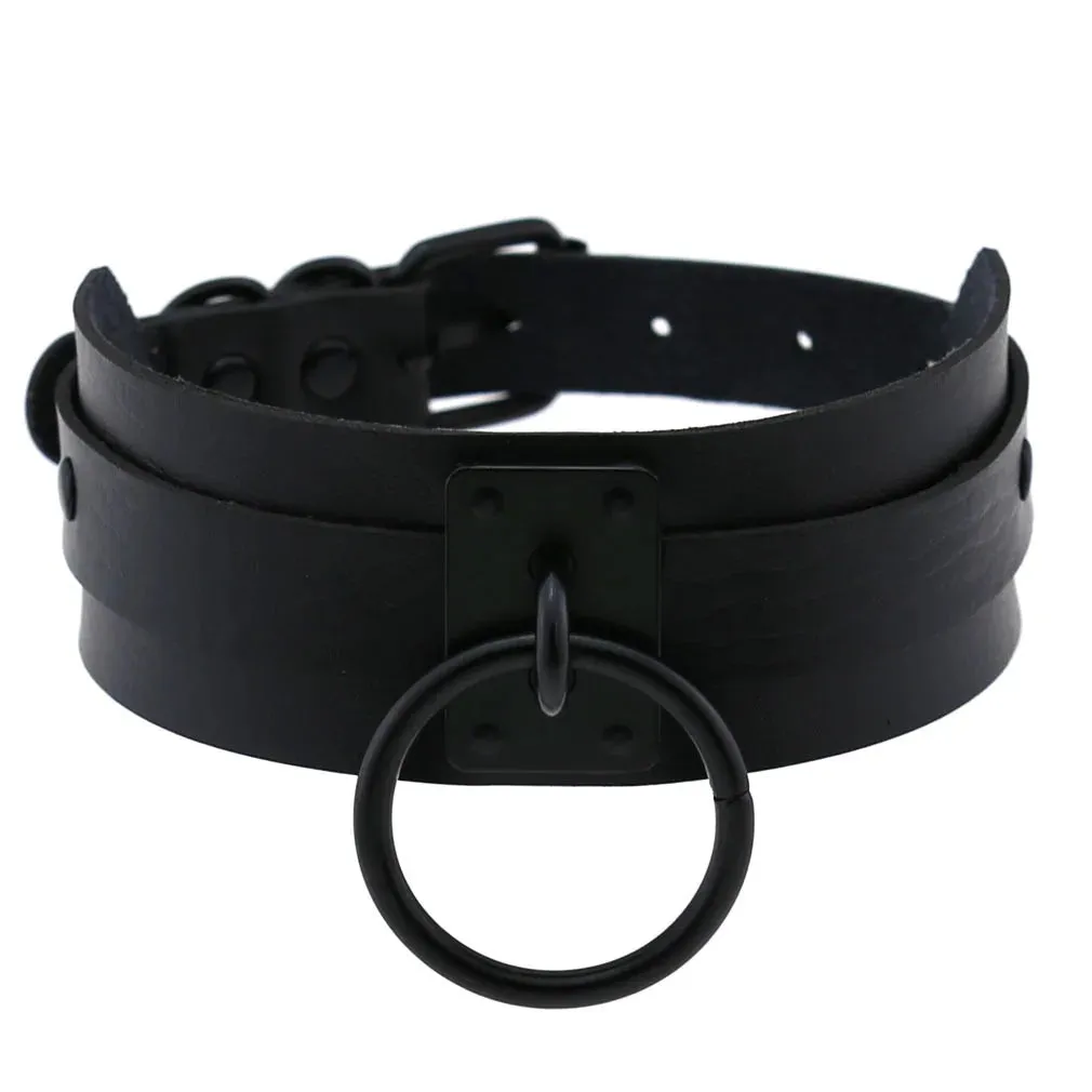 KMVEXO Leather Spiked Choker Collar Women Men Rivets Studded Chocker Chunky Necklace Goth Jewelry Metal Gothic Emo Accessories