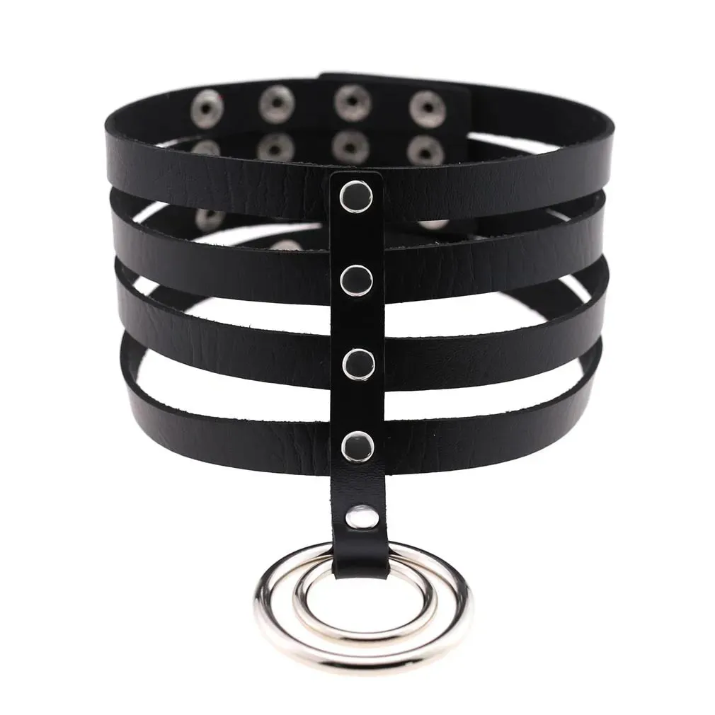 KMVEXO Leather Spiked Choker Collar Women Men Rivets Studded Chocker Chunky Necklace Goth Jewelry Metal Gothic Emo Accessories