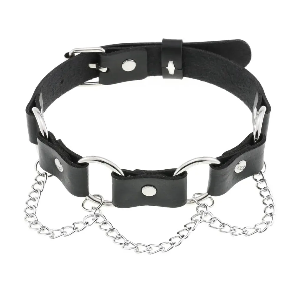 KMVEXO Leather Spiked Choker Collar Women Men Rivets Studded Chocker Chunky Necklace Goth Jewelry Metal Gothic Emo Accessories