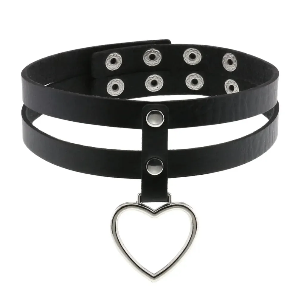KMVEXO Leather Spiked Choker Collar Women Men Rivets Studded Chocker Chunky Necklace Goth Jewelry Metal Gothic Emo Accessories