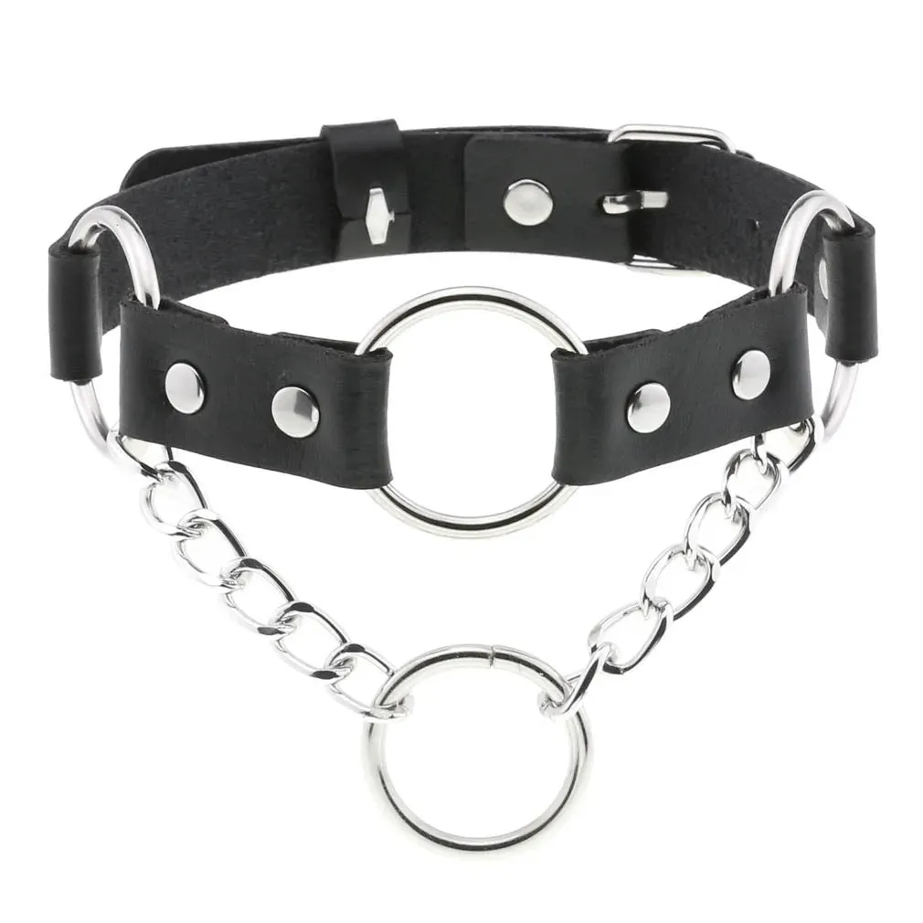 KMVEXO Leather Spiked Choker Collar Women Men Rivets Studded Chocker Chunky Necklace Goth Jewelry Metal Gothic Emo Accessories