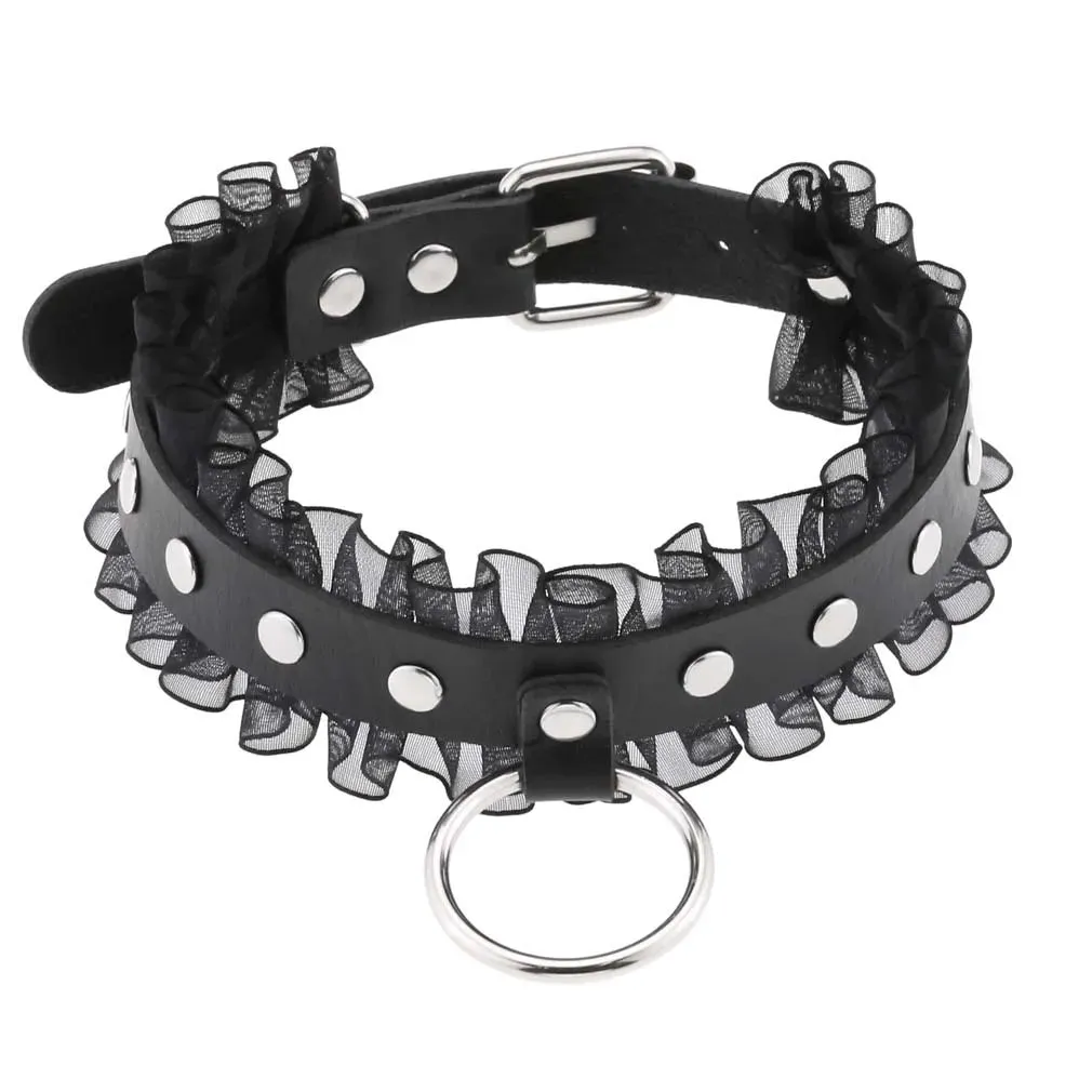 KMVEXO Leather Spiked Choker Collar Women Men Rivets Studded Chocker Chunky Necklace Goth Jewelry Metal Gothic Emo Accessories
