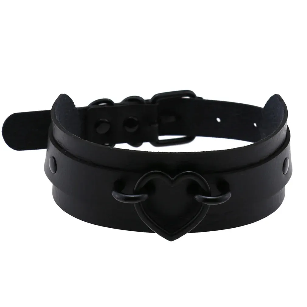 KMVEXO Leather Spiked Choker Collar Women Men Rivets Studded Chocker Chunky Necklace Goth Jewelry Metal Gothic Emo Accessories