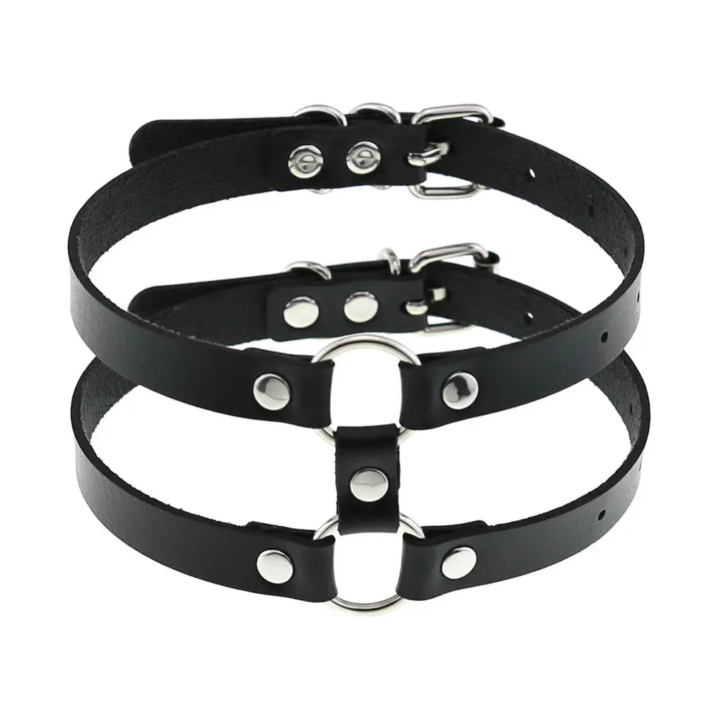 KMVEXO Leather Spiked Choker Collar Women Men Rivets Studded Chocker Chunky Necklace Goth Jewelry Metal Gothic Emo Accessories