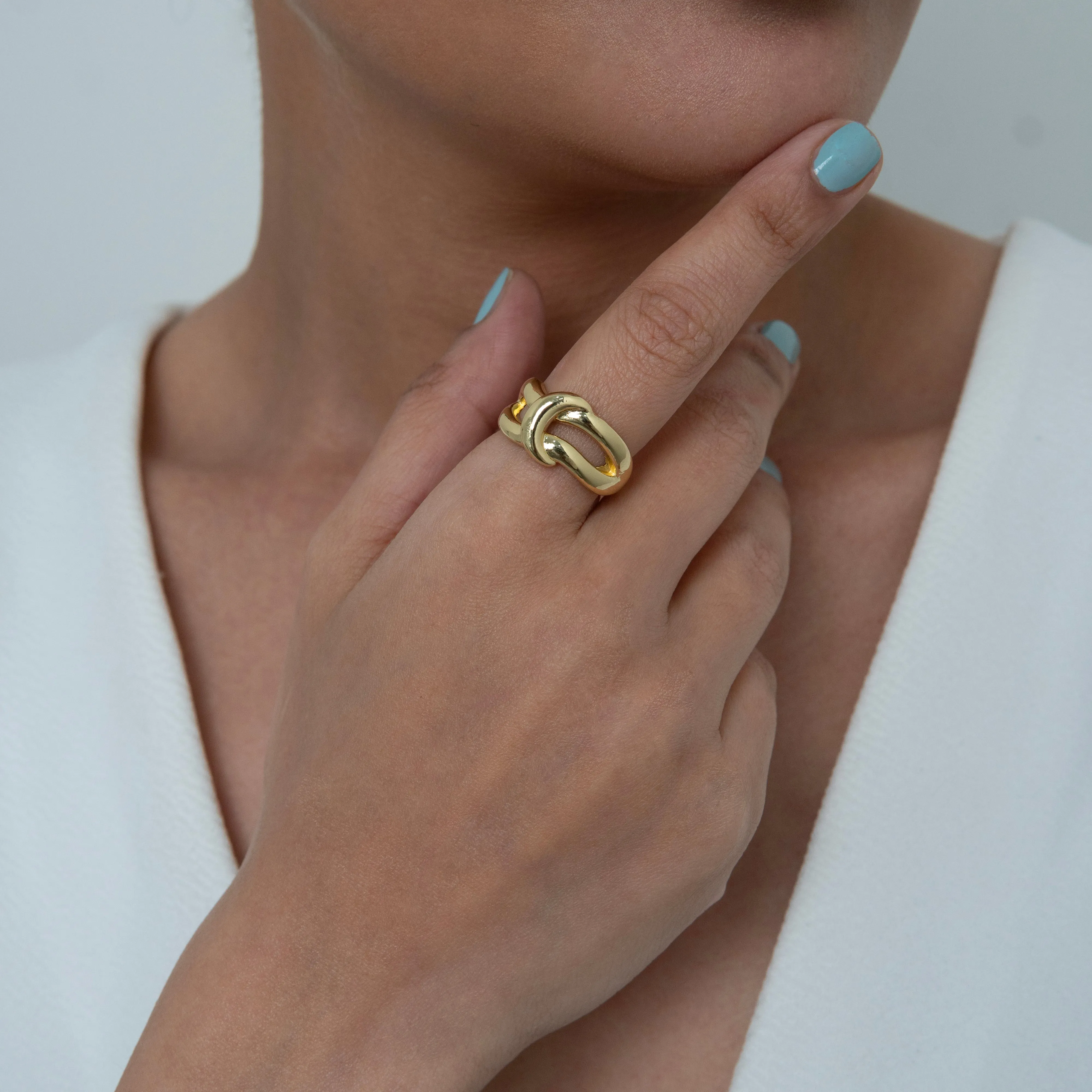 Knot Adjustable Ring Gold Plated