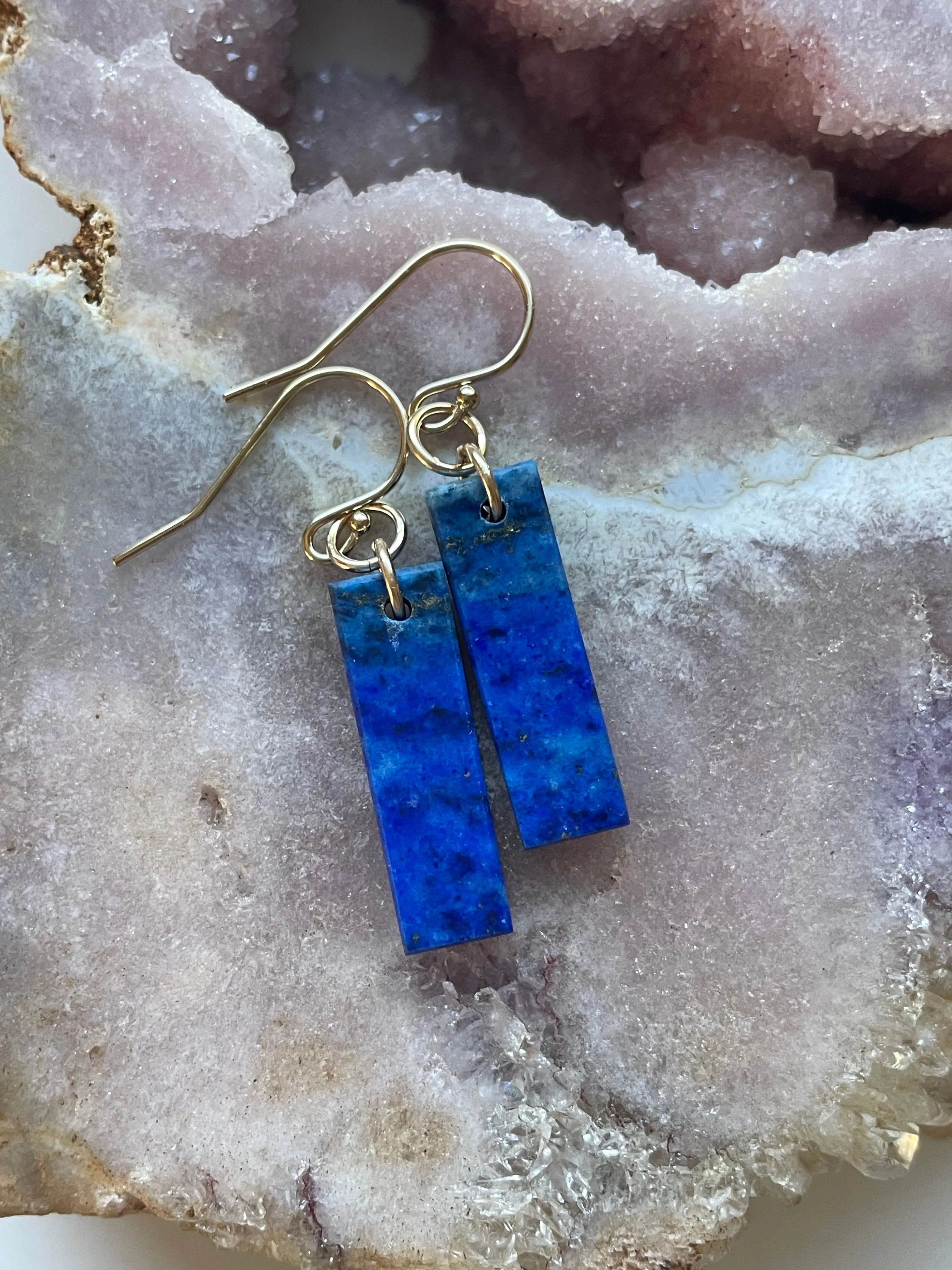 Lapis Lazuli  Earrings Gold Fill