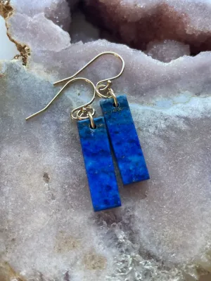 Lapis Lazuli  Earrings Gold Fill