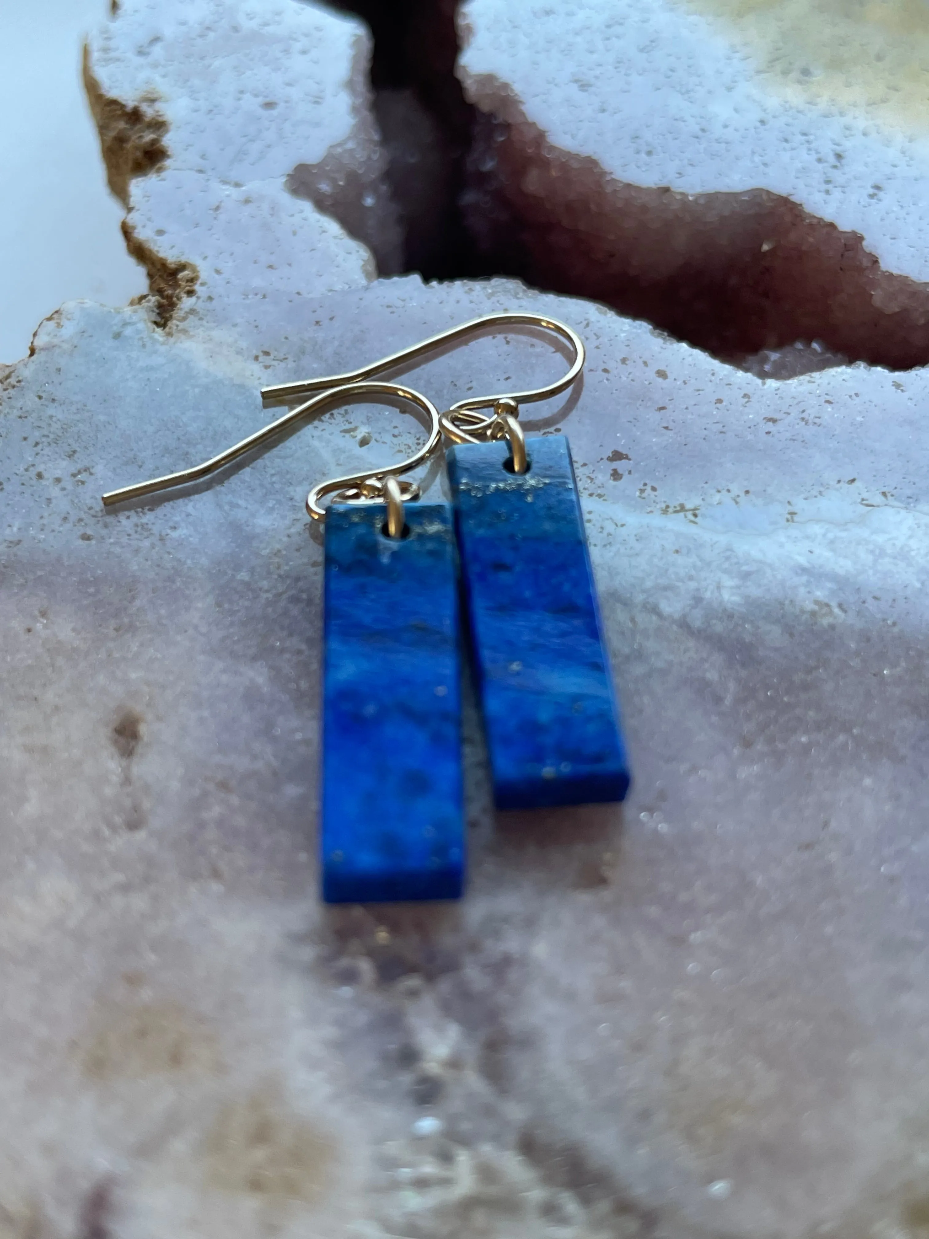 Lapis Lazuli  Earrings Gold Fill