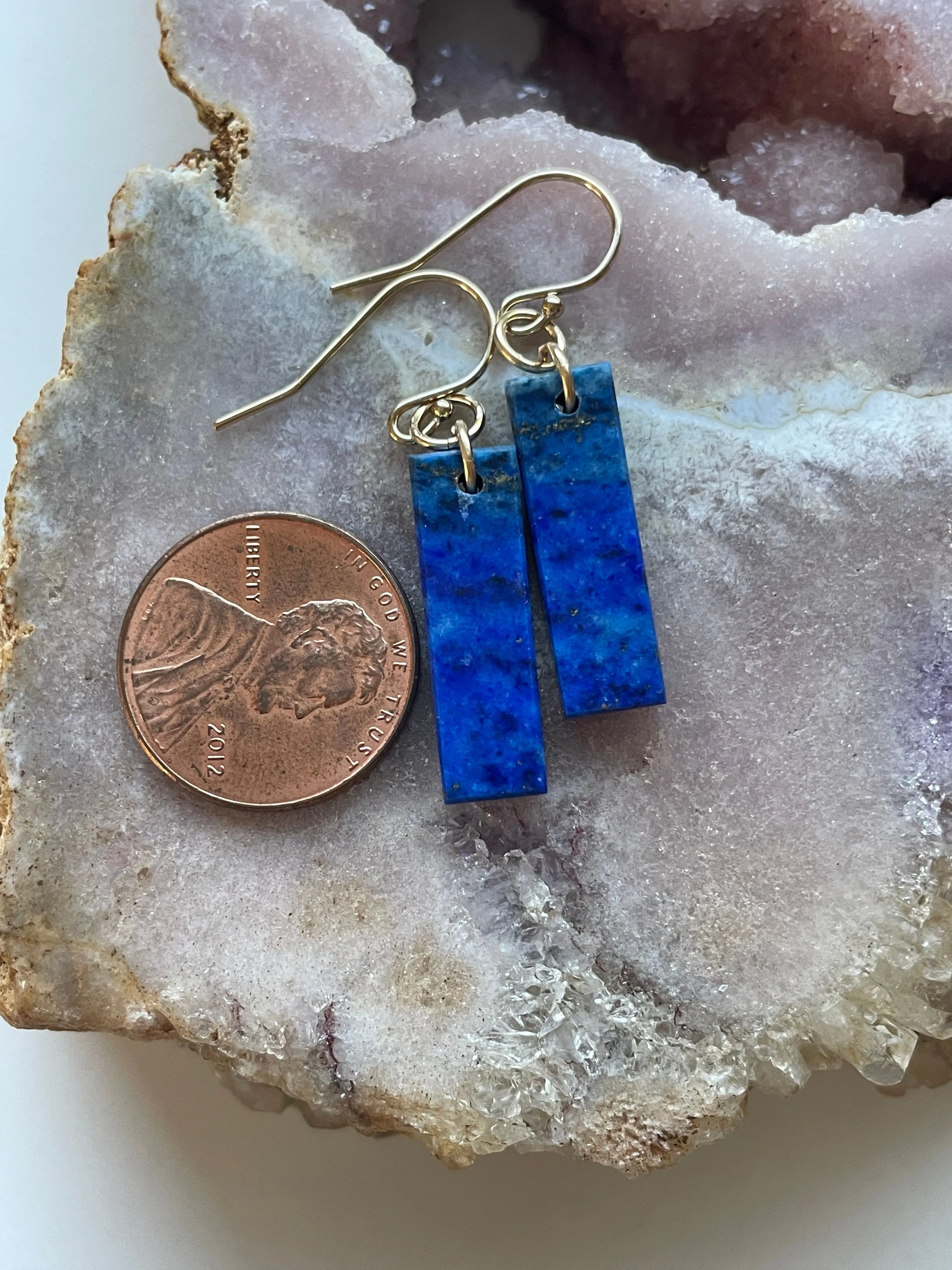Lapis Lazuli  Earrings Gold Fill