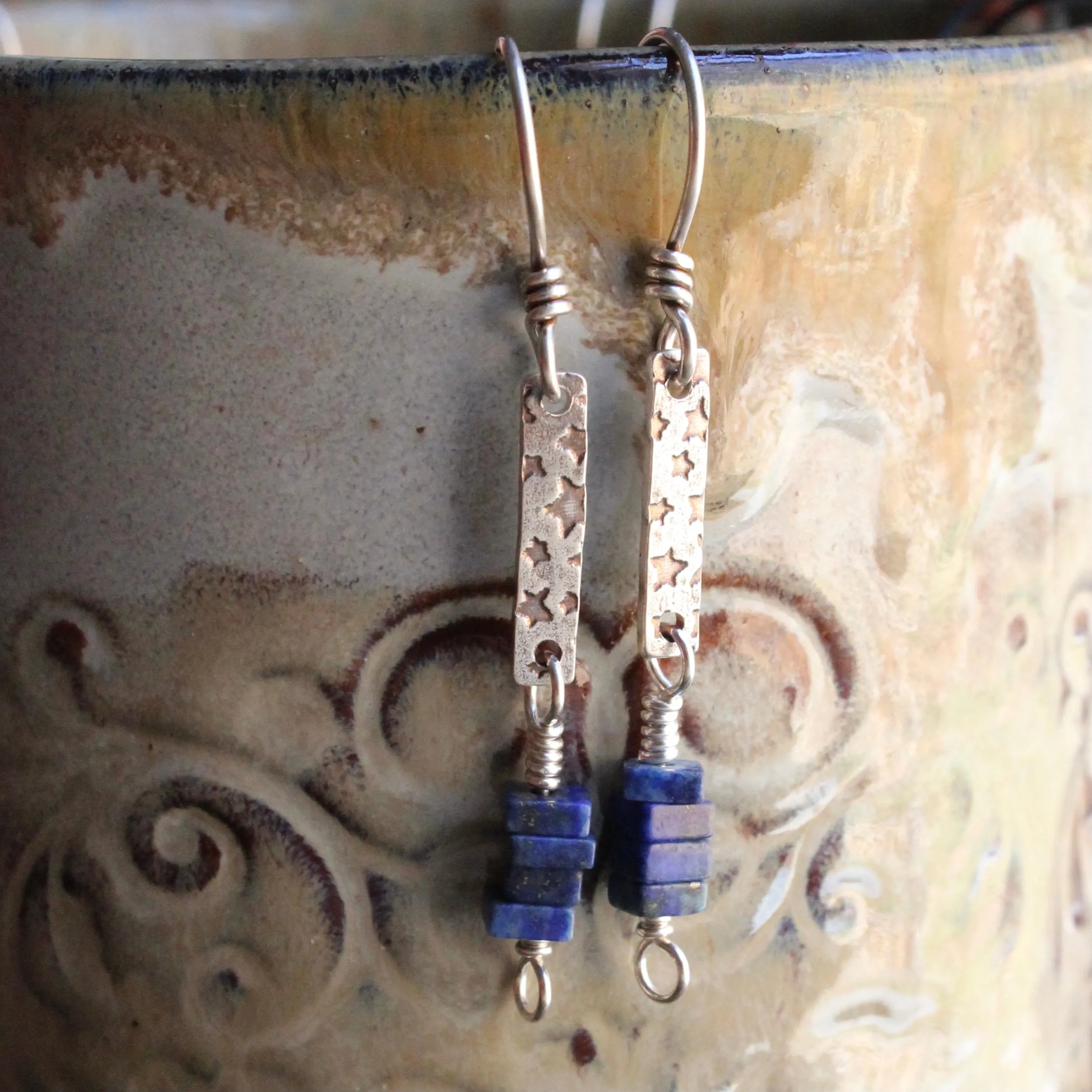 Lapis Sterling Silver Dangle Earrings