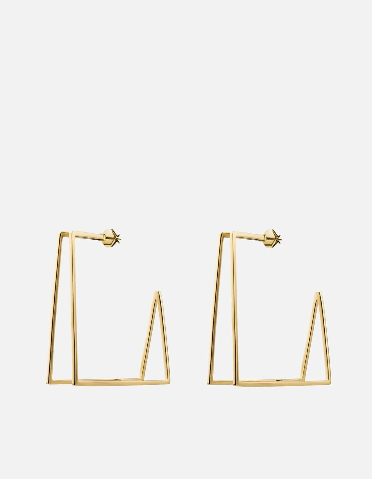 Large Axis Earrings, Gold Vermeil