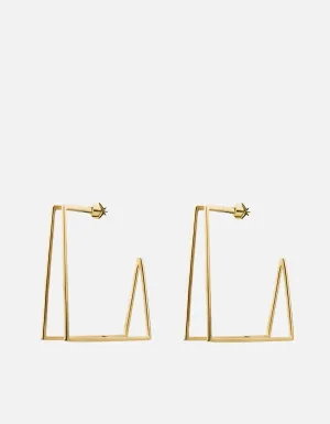 Large Axis Earrings, Gold Vermeil