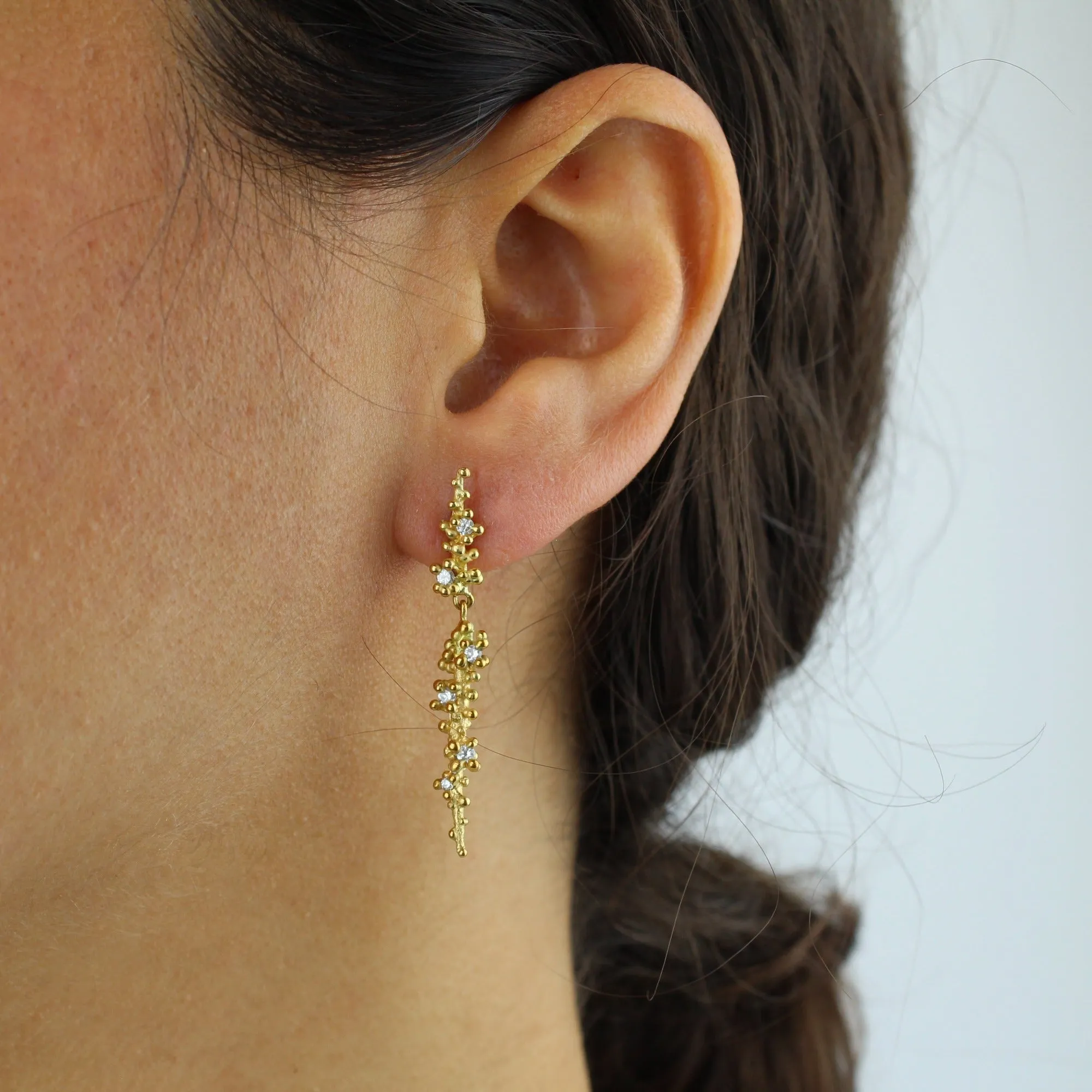 large diamond drops with granules, ruth tomlinson