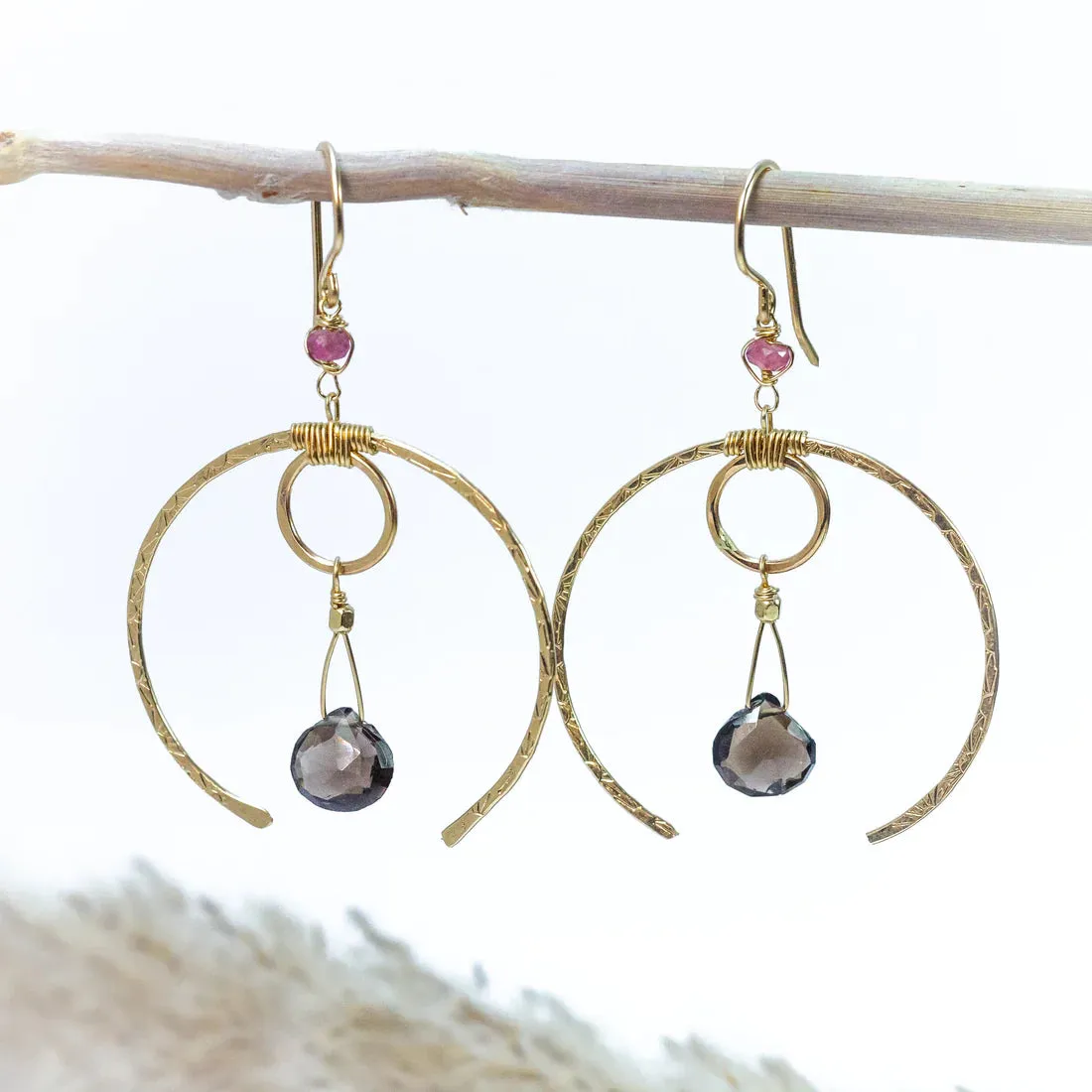 Laura J Smoky Sunset Statement Earrings