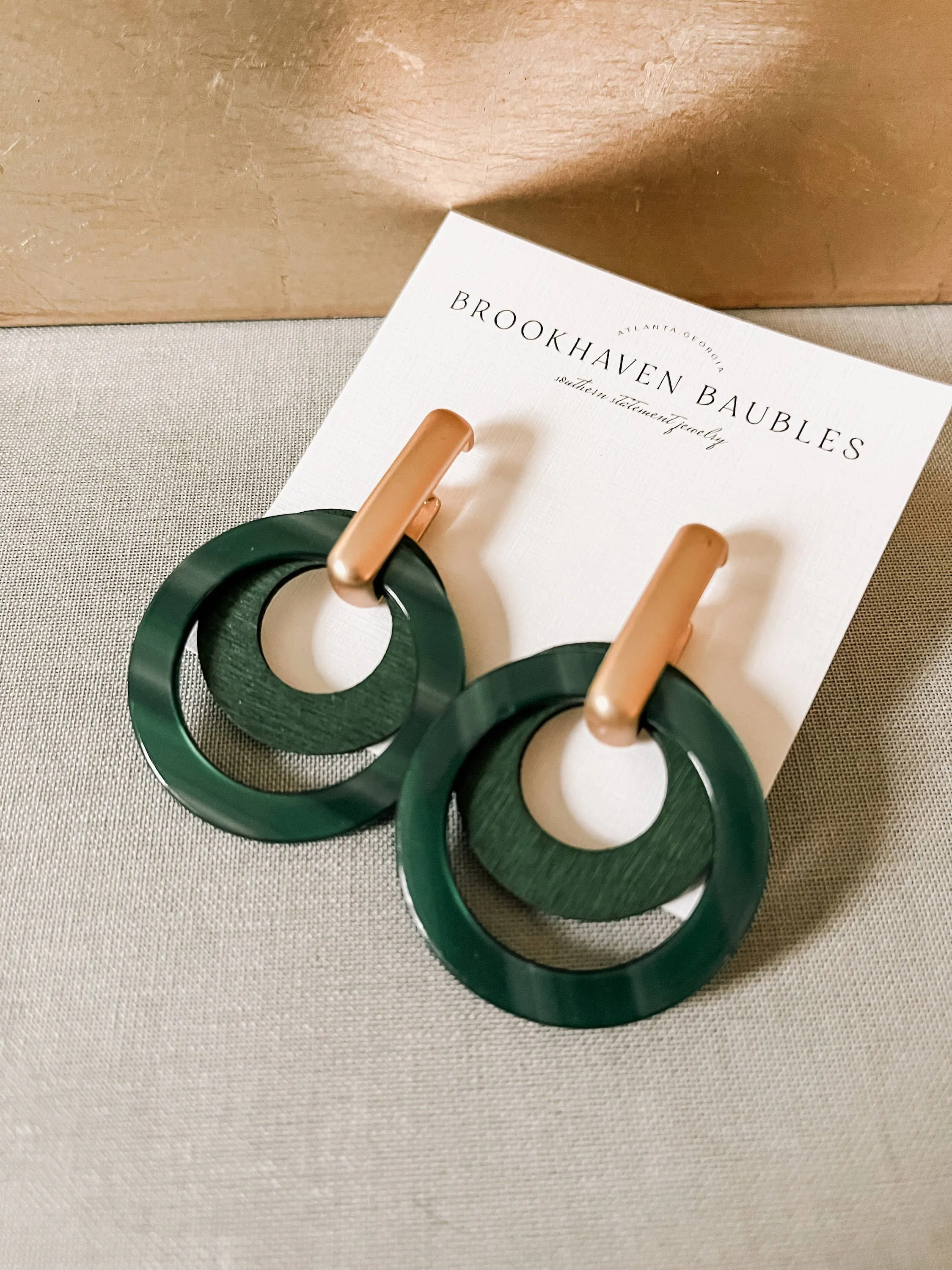 Layered Wood & Acrylic Beaded Circle Statement Earrings