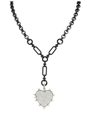 Layla GunMetal Heart Magnetic Closure Necklace