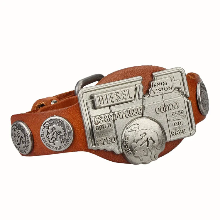 Leather Bracelet Men Jewerly Brand Logo Charms Bracelets Mens Vintage Pulseira Masculina Punk Rock Wristband