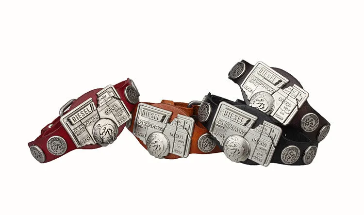 Leather Bracelet Men Jewerly Brand Logo Charms Bracelets Mens Vintage Pulseira Masculina Punk Rock Wristband