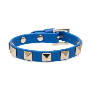 LEATHER STUD BRACELET STRONG BLUE