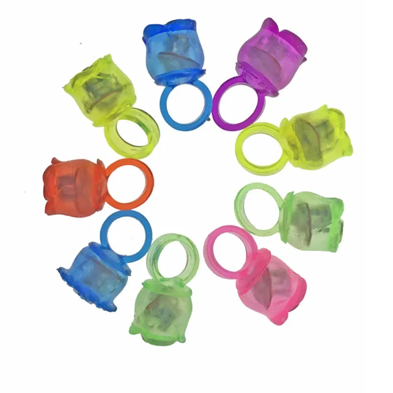 LED Light Jelly Finger Rose Rings