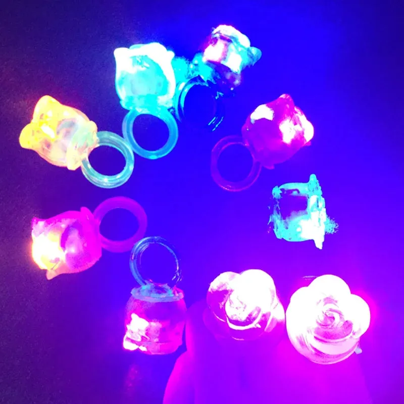 LED Light Jelly Finger Rose Rings