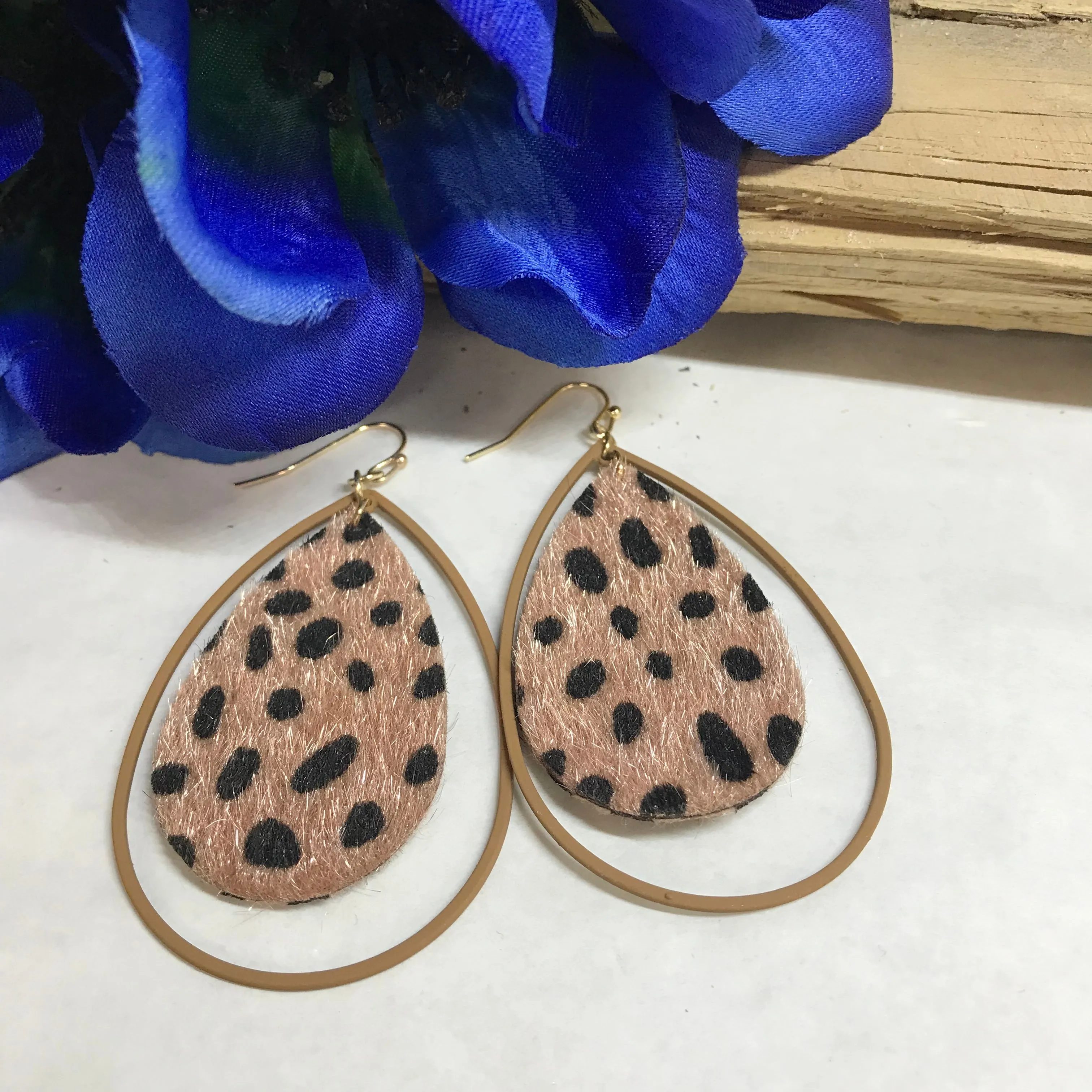 Leopard Teardrop Earrings