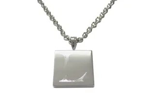 Letter L Etched Monogram Pendant Necklace