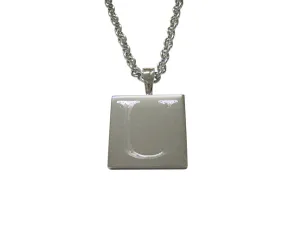 Letter U Etched Monogram Pendant Necklace
