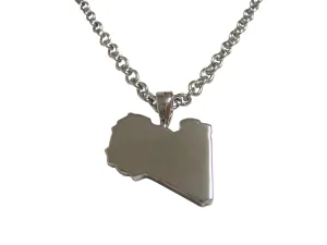 Libya Map Shape Pendant Necklace
