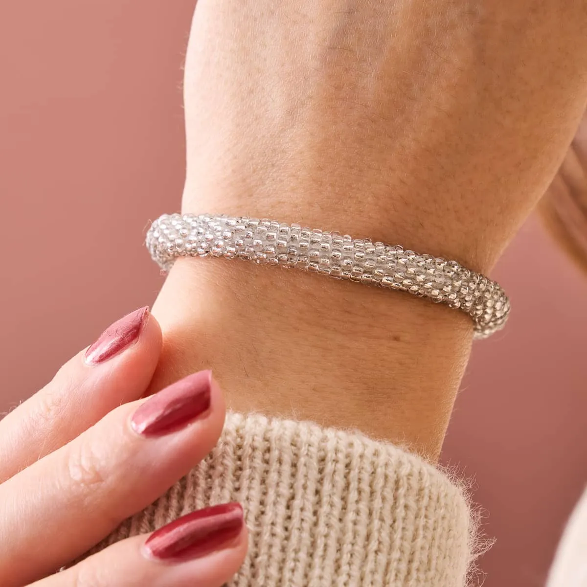 Light Clouds | Himalayan Glass Bead Bracelet