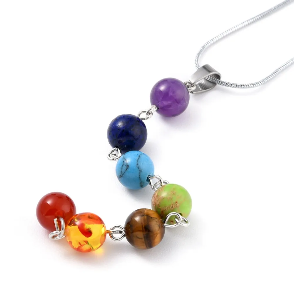 Long Chakra Gemstone Necklace