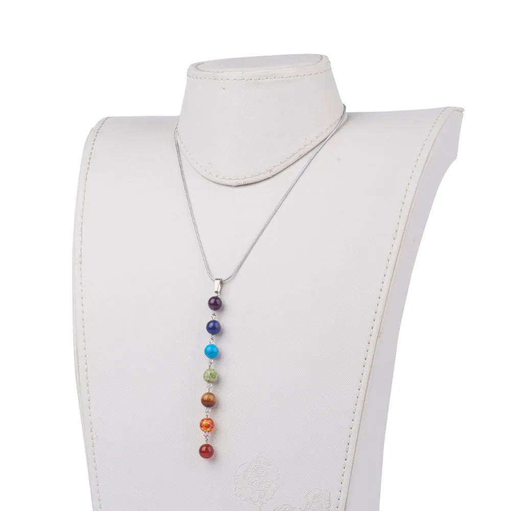 Long Chakra Gemstone Necklace