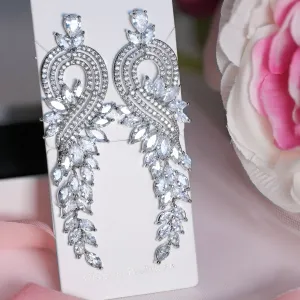 Long Statement Wedding Earrings - Kristina